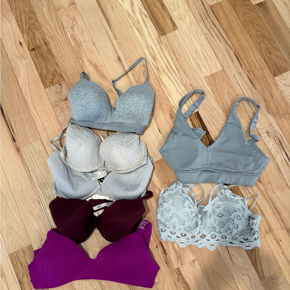 Women's Intimates Collection - Gray, Cream, Burgundy, Purple- 1 bralette